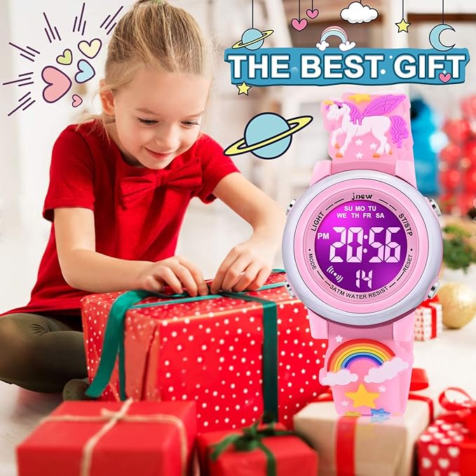 3D Cartoon Waterproof Watches for Girls with Alarm - Best Toys Gifts for Girls Age 3-12