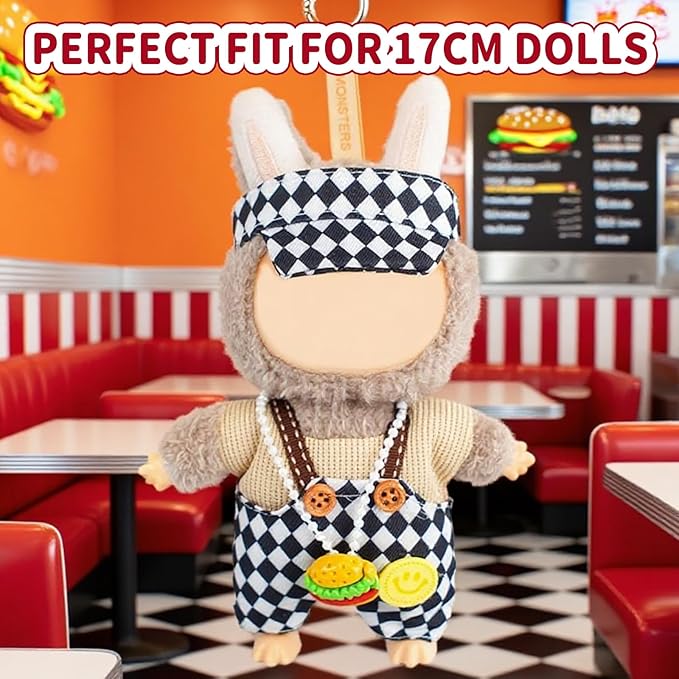 Coolcandy 17cm Doll Clothes for Doll, Fashionable Dolls Outfit with Accessories Suit, Stylish Adorable Dolls Clothes Set, Soft Fabric, Detailed Stitching(Doll Not Included)