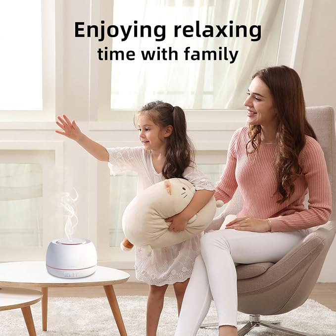 SEEDSEEL 300ML Essential Oil Diffuser - 8 Hours Run Time, Aromatherapy Diffuser with Remote Control, 7-Color LED Lights for Home, Bedroom