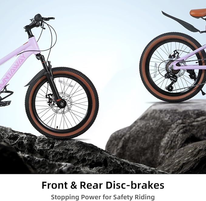 KEANO Huntaway 20 24 Inch Kids Bike for Boys & Girls Ages 7-12 Years Hardtail Mountain Bike for Kids with Aluminum Frame and 7-Speed Drivetrain Children Bicycle