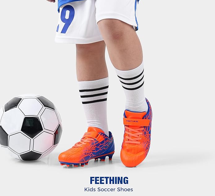 Kids Soccer Cleats for Boys Girls Soccer Shoes Firm Ground Youth Lightweight Athletic Training Football Cleats for Little/Big Kid