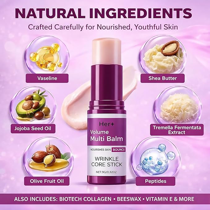 Her+ Calcium Multi Balm Stick, Her+ Nutrition Volume Calcium Balm, Firming & Moisturizing, Korean Collagen Skincare, Anti-Wrinkle, Hydrating, Lifting Cream for Eyes, Face & Neck