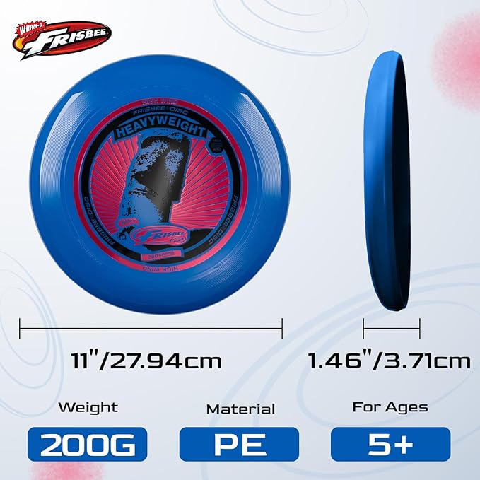 Wham-O Frisbee Heavyweight 200g Flying Disc, 11 Inch Stable Competition Sports Disc, Long Distance and Durable, for Outdoor Activities and Family Fun