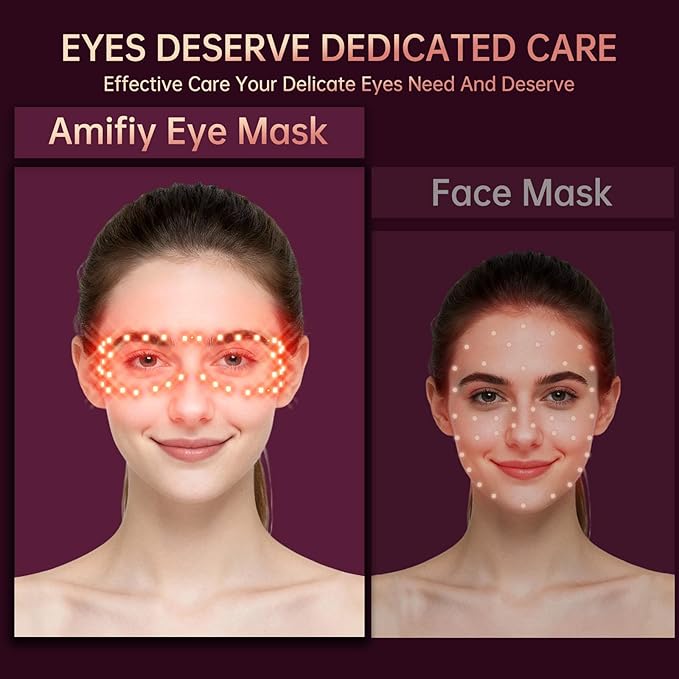 Red Light Therapy for Eyes, 4-in-1 3 Minutes Treatment Under Eye Red Light Mask, Targets Fine Lines, Eye Bags, Wrinkles & Dark Circles, Rejuvenating Eye Massager for Men Women (Pink)