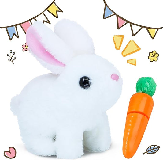 Bunby - Realistic Walking & Talking Bunny Toy, Interactive Plush with Hopping, Ear Twitching & Sounds | Lifelike Easter Gift for Kids, Handmade Stuffed Animal