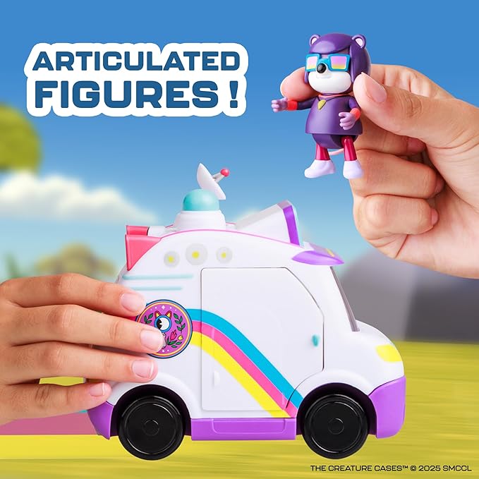 P.M.I. The Creature Cases Mice Squad Van – Secret Agent Vehicle with Rolling Wheels, Undercover Styling, and CLADE Mouse Team Transport Toy by PMI Kids World
