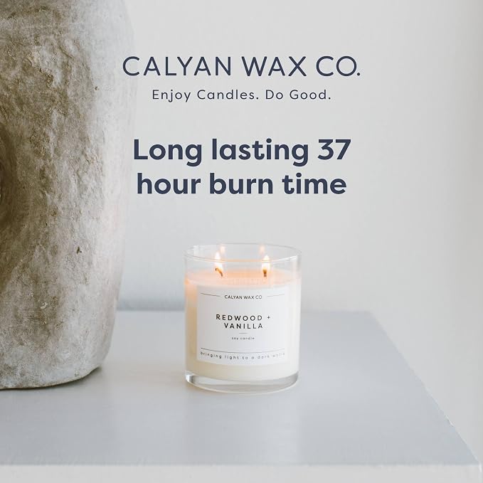 Calyan Wax Co. Apples & Maple Bourbon 2 Wick Scented Candle - 37 Hour Burn - Luxury Clean Soy Wax Candles - Long Lasting Large Glass Jar Candle for Home - 8.8oz