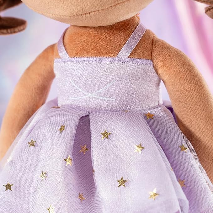Gloveleya Personalized Ballerina Doll with Custom Name – Soft Plush Baby Girl Gift for Birthday, Christmas, Baby Shower & Keepsake – 13 Inch Lavender Ballet Girl Toy