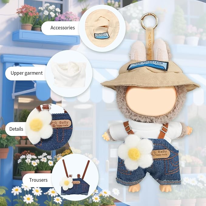 Coolcandy 17cm Doll Clothes for Doll, Fashionable Dolls Outfit with Accessories Suit, Stylish Adorable Dolls Clothes Set, Soft Fabric, Detailed Stitching(Doll Not Included)