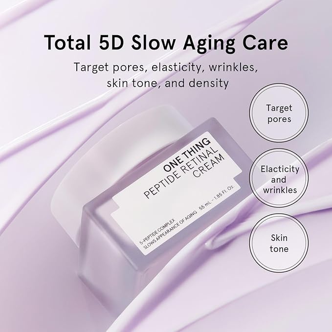 ONE THING Peptide Retinal Cream, Vitamin A, Faster Acting than Retinol, Retinaldehyde Anti Aging Face Cream, Smooths Wrinkles, Refines Pores and Improves Elasticity, Korean Skincare 1.85 fl.oz, 55ml