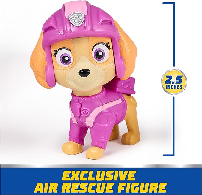PAW Patrol: Air Rescue Skye Action Figure & Hero Claw Jet Plane with Retractable Claw, Rescue Basket & Bunny, Kids Toys for Boys & Girls Ages 3+