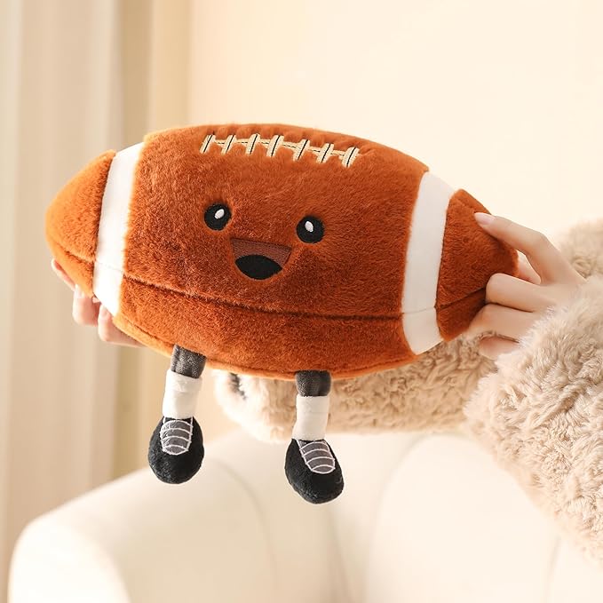 Funny Football Pillow with Legs – Cute Stuffed Animal Toy for Boys Girls, Football Throw Pillow Gift for Room Decor, Couch or Bed (Football 9 Inch)