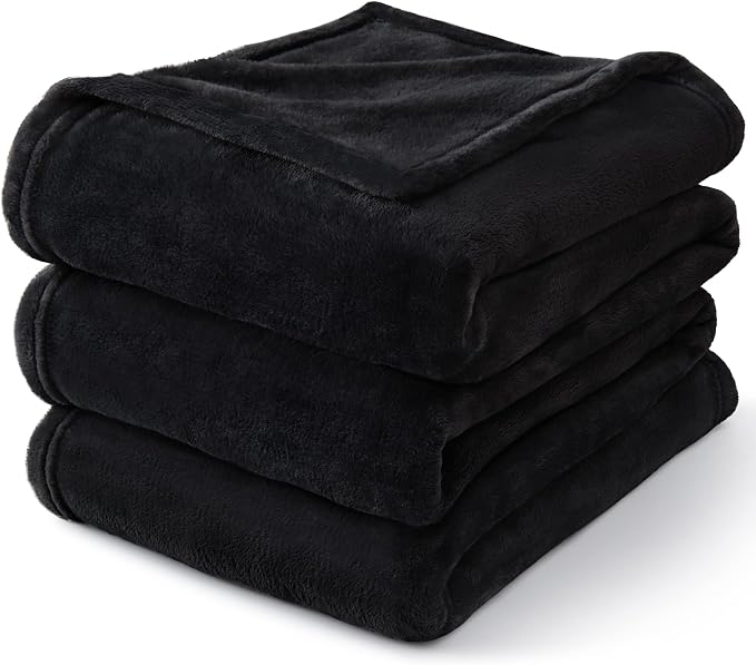 BEDELITE Fleece Blanket Soft Plush Twin Size Blanket Black 60"x80" | Ultra Soft Fleece, Plush Microfiber, Lightweight Warmth, All Season Comfort, Fade Resistant, Machine Washable, Couch Sofa Bed