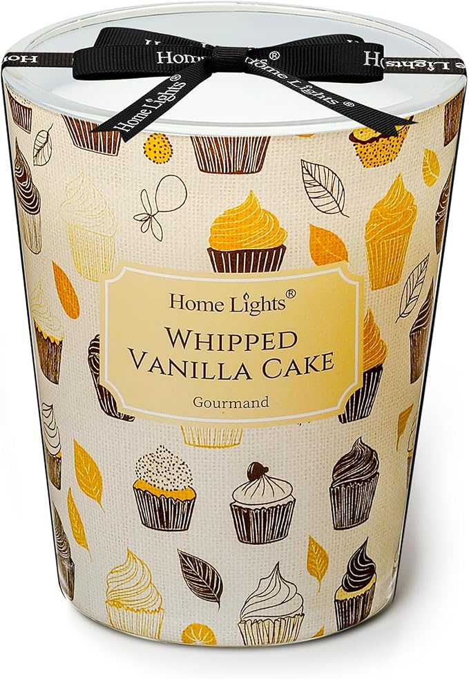 HomeLights Scented Candles for Women & Men, 6.7oz Candle Jars Aromatherapy Single Wick Candle, Ideal for Rustic Modern Home Decor and Gifts, Whipped Vanilla Cake