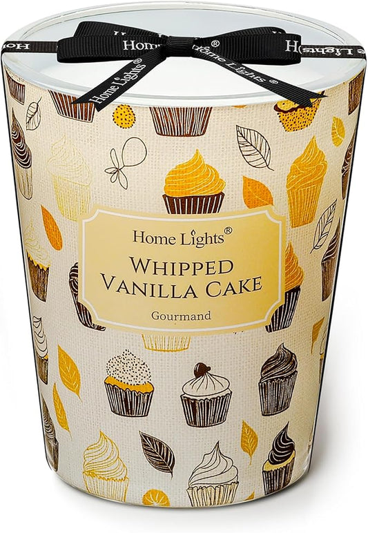 HomeLights Scented Candles for Women & Men, 6.7oz Candle Jars Aromatherapy Single Wick Candle, Ideal for Rustic Modern Home Decor and Gifts, Whipped Vanilla Cake