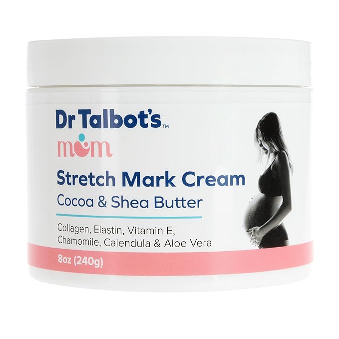 Dr. Talbot's Mom Stretch Mark Cream for Pregnancy and Postpartum - Made With Shea Butter, Vitamin E, Aloe Vera and Cocoa Butter - 8 oz