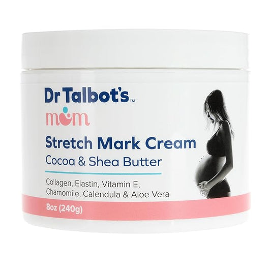 Dr. Talbot's Mom Stretch Mark Cream for Pregnancy and Postpartum - Made With Shea Butter, Vitamin E, Aloe Vera and Cocoa Butter - 8 oz