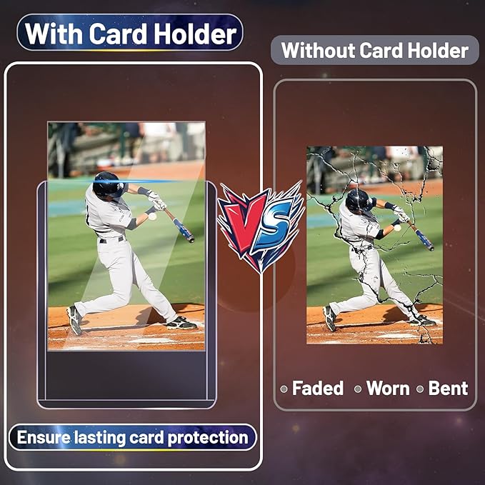 100 Toploads for Cards & 100 Penny Sleeves 35PT Hard Plastic Card Holders 3x4 Baseball Card Protectors for TCG Sports Football Collectible Cards