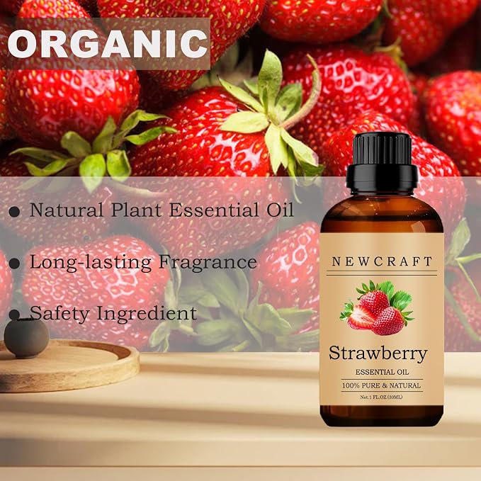 Strawberry Essential Oils, 100% Pure and Natural Essential Oil for Aromatherapy Diffuser - Strawberry/1 Fl Oz