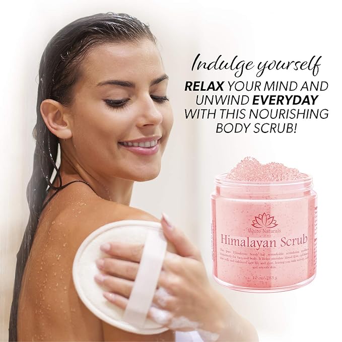 Pink Himalayan Salt Body Scrub (Pack of 2), Deep Cleansing & Moisturizing scrubber For Women, Exfoliating Scrub for Soft Skincare, Removes Dead Skin Cells, Natural Face, Foot, Hands Exfoliation