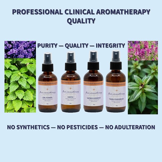 Sacred Goddess Essential Oil Spray 4oz - Fleur Aromatherapy | Made with Purified Water, Sensual Spray Blend, Professional Clinical Aromatherapy Quality