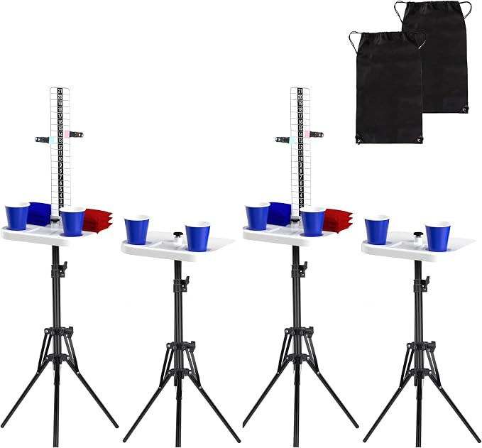 Cornhole Scoreboard 4 Sets Cornhole Score Keeper with Dri-nk Holder Corn Hole Game Accessories for Outside, Yard Game