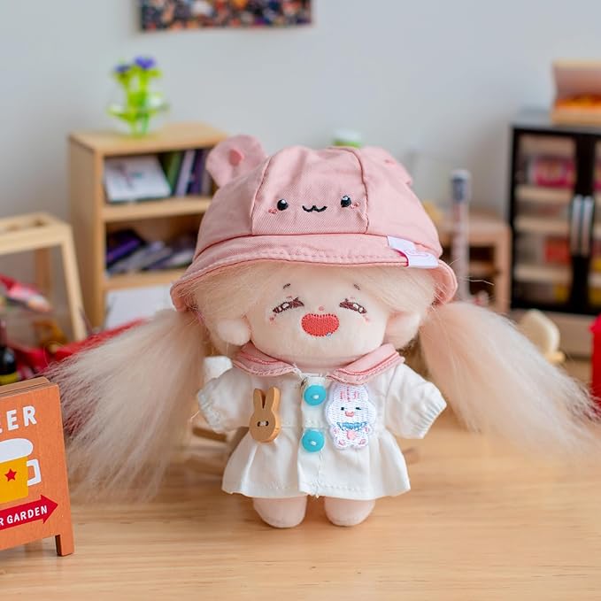 CALEMBOU Doll Clothes, Cute Macaron Animal Series Doll Clothing Suit for 15cm Vinyl Plush Dolls, Kawaii Doll Accessories Toys Gifts for Girls(Only Clothes) (Cuddly Bunny)