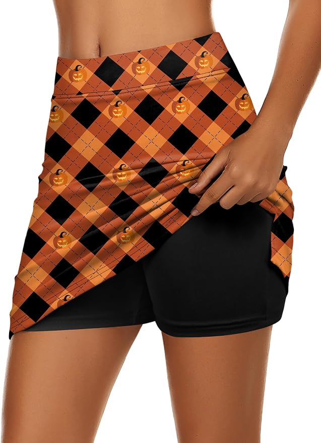 Ekouaer Women's Active Performance Skort Lightweight Skirt for Golf Tennis | Built-in Shorts, A Line, High Waisted, Tummy Control, Pickleball, Running, Workout, Sports, Skorts for Woman