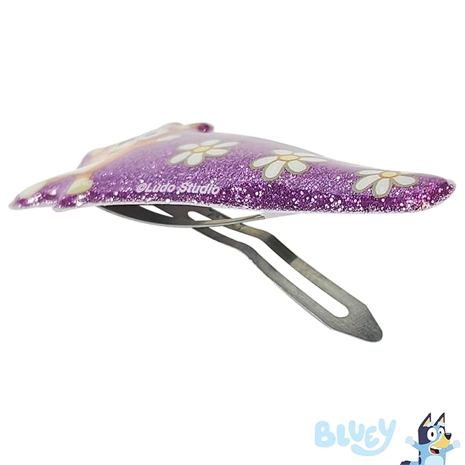 LUV HER Licenced Bluey Girls' 15-Piece Hair Accessories Set – Bluey & Bingo themed Brush, Bow, PVC Snap Clips & Lurex Elastics – Fun & Practical Hair Set for Kids Ages 3+