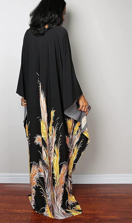 Venasha Womens Caftan Floral Print Kaftan Dress Short Sleeve Swimsuit Cover up Loungewear for Summer
