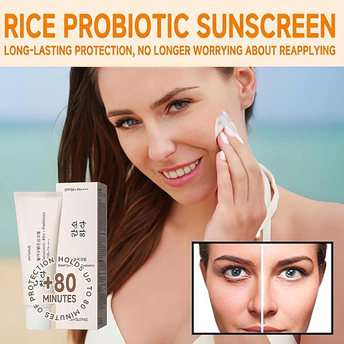 Relief Sun Organic Sunscreen SPF50 Rice Probiotics PA++++ Korean Sunscreen | Relief Sun Sunscreen SPF50+ for All Skin Types&UV Defense, Nourishing Skin Protection, Moisturizing Skin Care 1.7 fl oz/50 ml