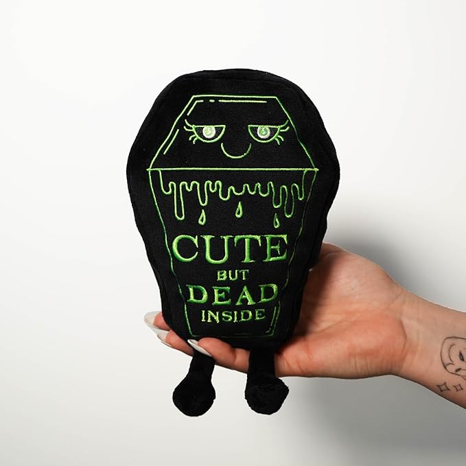 Rest in Plush Collectible – Spooky Cute Stuffed Toy, Soft Halloween Plushie for Collectors, Trick or Treat Gift, Fall Holiday Decoration - Cute But Dead Inside