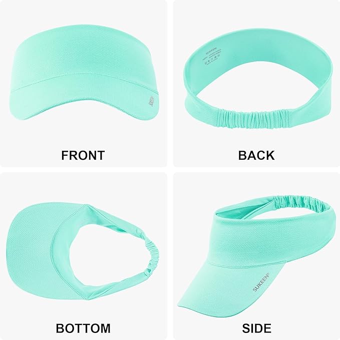 Sukeen Cooling Stretchy Sun Visor for Women Men UV Protection Cooling Hat | Lightweight quick-dry free size vizor with instant cooling, sports visor hat for golf, tennis, cycling, running, pickleball
