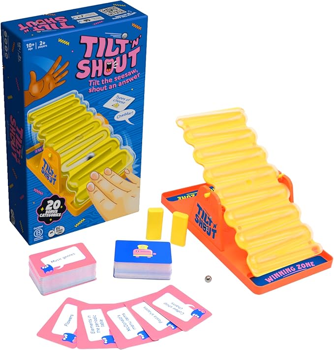 Big Potato Tilt ’n’ Shout – Fast-Paced Family Board Game for Adults & Kids | Shout Out Trivia Party Game with Categories & Bonus Content | New Board Games 2025