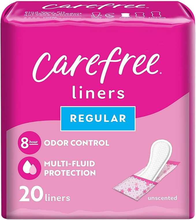 Carefree Original Regular to-Go Pantiliners, Unscented 20 ea (3 Pack)