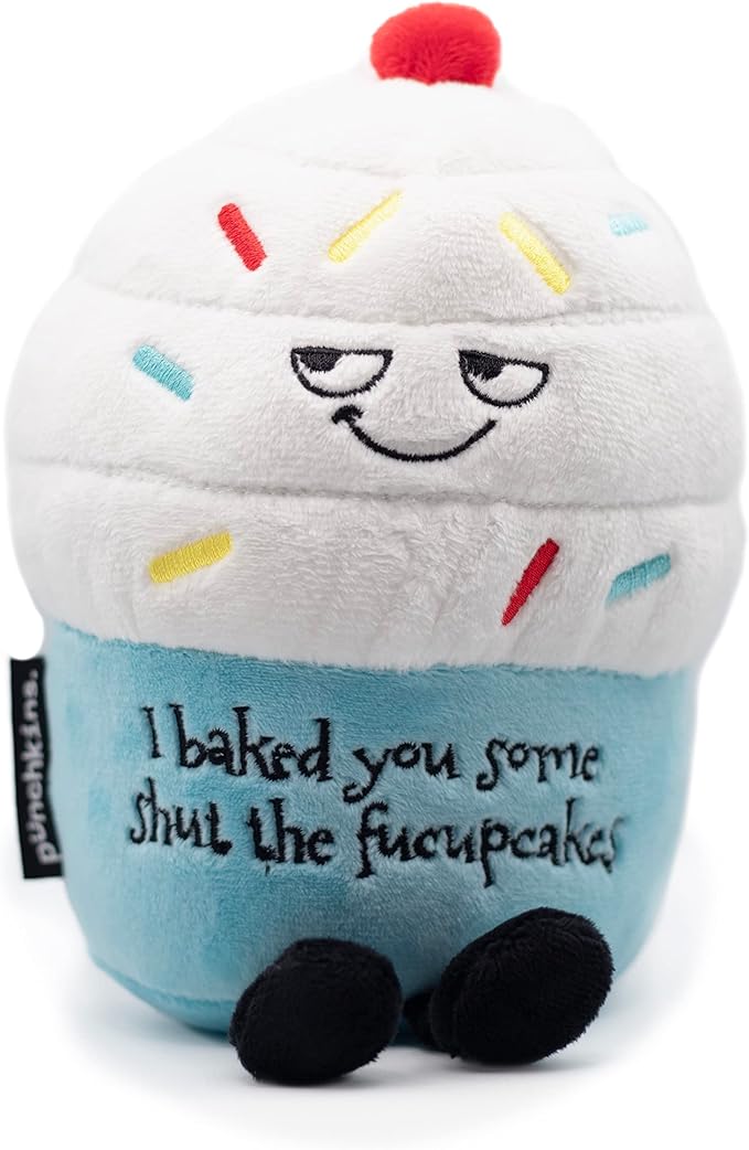 Cupcake Plushie - I Baked You Some Cupcakes Funny Cupcake Plush, Sarcastic & Sassy Food Plush Toy for Gifting