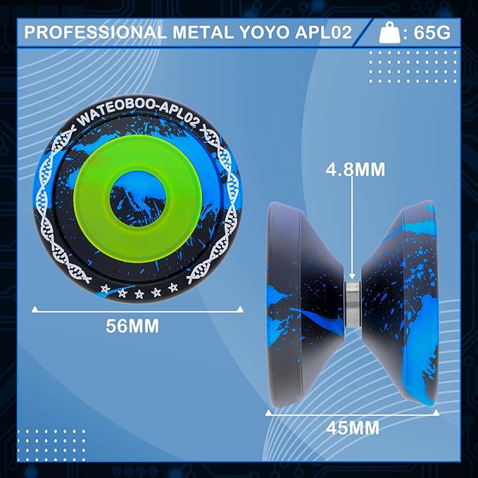 WATIEOBOO Professional Responsive Yoyo for Beginners & Adults - Durable, Extended Spin Time with Glove & 10 Replacement Strings