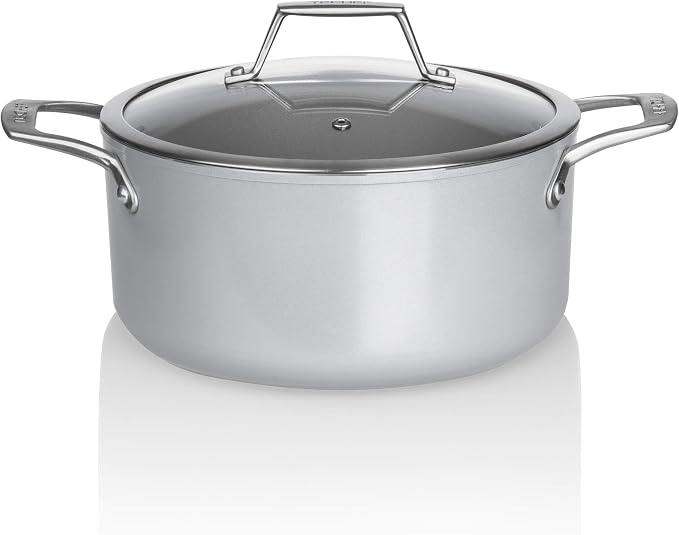 TECHEF - CeraTerra Collection, 5-quart Ceramic Nonstick Soup Pot with Glass Lid (PFAS, PTFE, and PFOA Free), Made in Korea (5-quart)