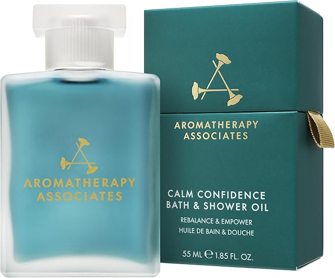 Aromatherapy Associates Calm Confidence Bath & Shower Oil, 55ml, Aromatherapy Body Oil with Blue Tansy, Sandalwood & Jasmine to Rebalance & Empower, Vegan