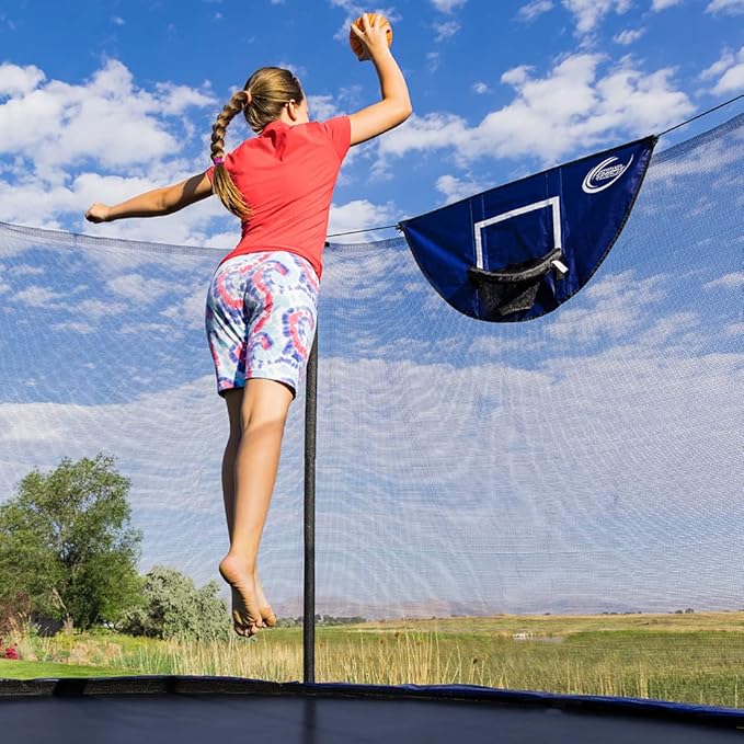 Skywalker Trampolines Accessory Kit with Basketball Game, 4-pack Windstakes & Wide Step Ladder