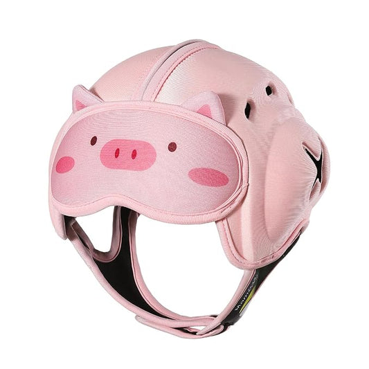 Baby Head Protector Baby Helmet for Crawling and Walking - No Bumps and Soft Safety Peak - Ultra Light and Adjustable Baby Head Protector Suitable for Babies 6-24 Months-Pink Piggy