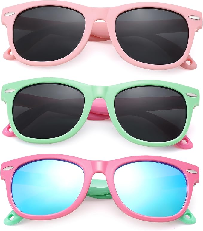 Polarized Baby Sunglasses with Strap - Unbreakable Flexible Infant Sunglasses for Toddlers Age 0-24 Months