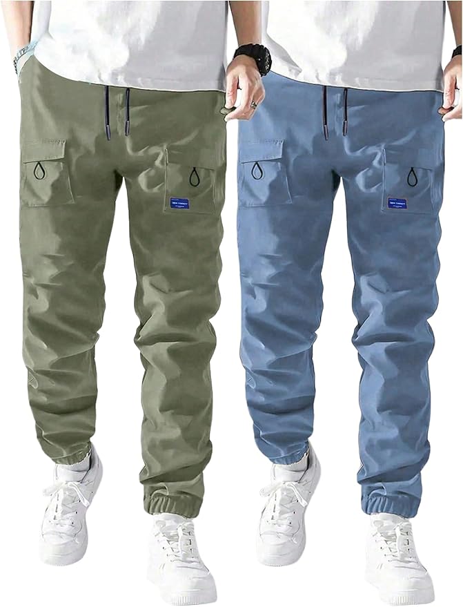 GORGLITTER Boy's Cargo Pants Casual 2 Piece Elastic Waist Hiking Going Out Khaki Pants Joggers with Pockets Clothes