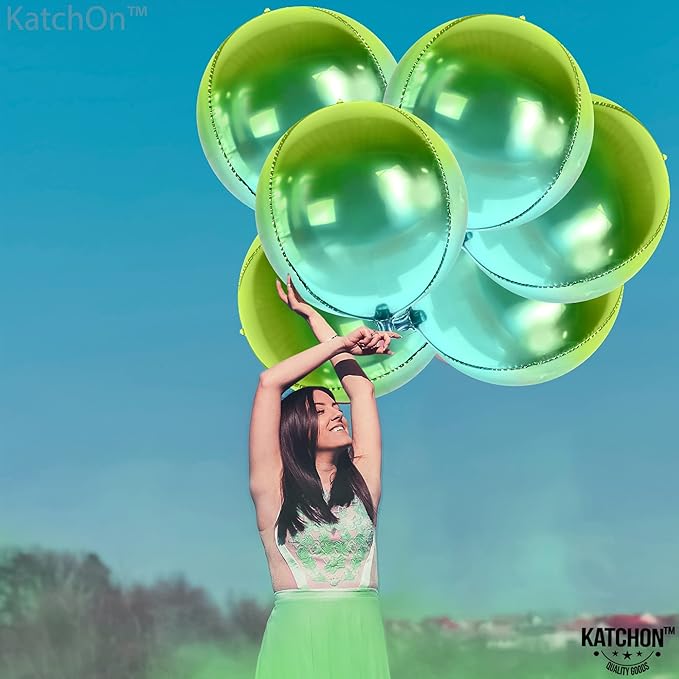 KatchOn, Gradient Green Balloons - 22 Inch, Pack of 6 | XtraLarge Green Foil Balloons for Green Birthday Decorations, Tropical Party Decorations, Eid Decor, Graduation Decorations 2026