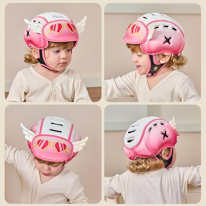 Baby Head Protector Baby Helmet for Crawling and Walking - No Bumps and Soft Safety Peak - Ultra Light and Adjustable Baby Head Protector Suitable for Babies 6-24 Months-Dreamy Angel