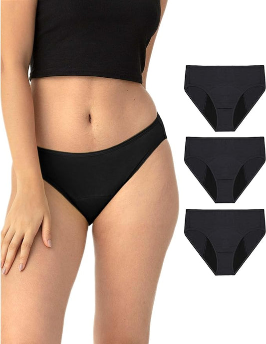 Neione Period Underwear Menstrual Panties Comfortable Modal Bikini Cheeky Briefs for Women Girls