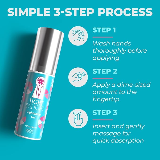 Booty Magic Tight Delight Vaginal Tightening Gel – Instant Vaginal Tightener for Women, Vag Rejuvenation, Natural pH-Balanced Firming with Manjakani & Aloe Vera for Vaginal Tightness