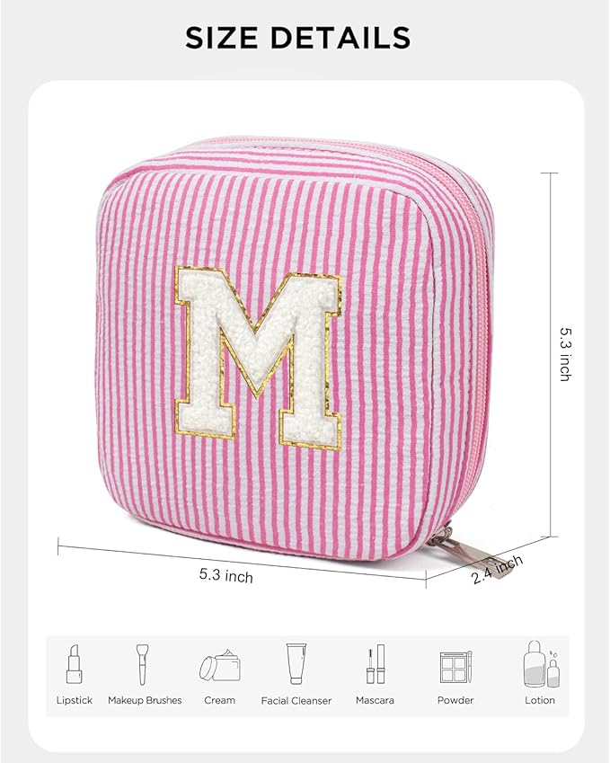 KOTORA Valentine's Day Gifts for Teen Girls Women Girlfriend Pink Preppy Makeup Bag Best Friend Birthday Gifts Graduation Wedding Gifts Bridesmaid Gifts Daughter Teacher Wife Gifts (Pink, M)