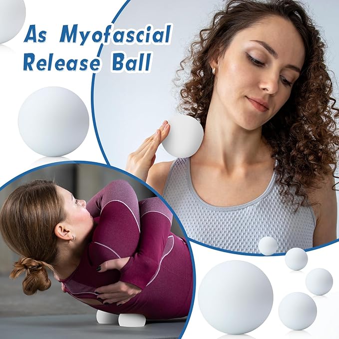 Sosation 50 Pack Lacrosse Ball Bulk 2.5 Inch Soft Rubber Motivational Stress Relief Massage Balls Myofascial Release Tools Muscle Knot Remover