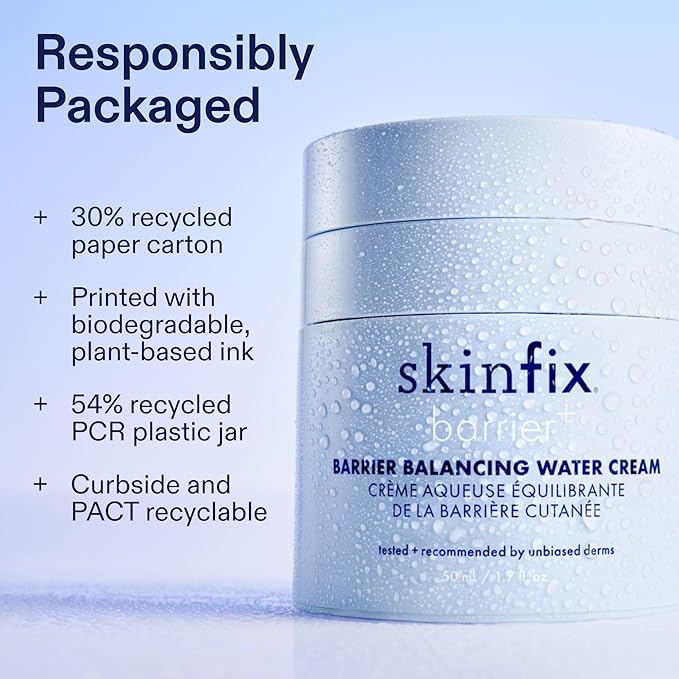Skinfix Barrier Balancing Water Cream Mini - 0.5 oz - Weightless Moisturizer with Hyaluronic Acid & Niacinamide - Combo + Oily Skin - Acne-Safe, Non-Comedogenic, Fragrance Free, Vegan, Cruelty Free